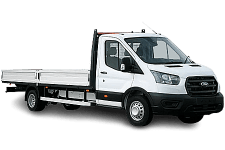 White Ford Transit Dropside Van